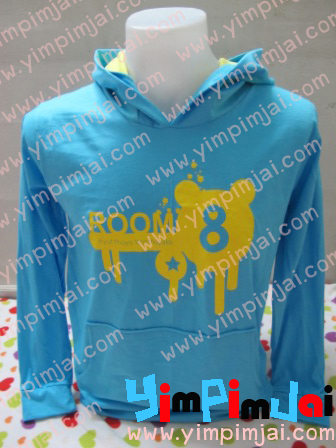ตัวอย่างฮู้ดเสื้อห้องสีฟ้าเบอร์ 58 หูแมวเหลืองเบอร์ 28