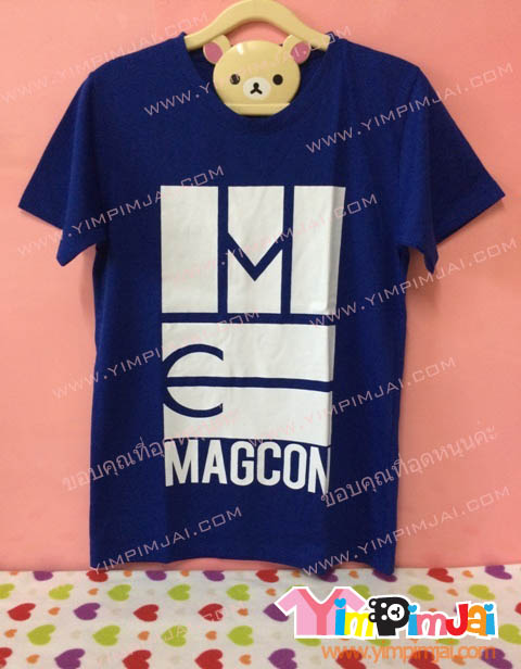 เสื้อยืด สีน้ำเงิน แขนสั้น สกรีนตามสั่ง MAGCON