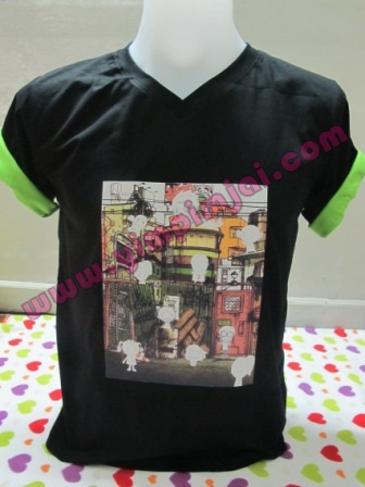 เสื้อพับแขนฮู้ดหลากสี สกรีนหลากสี