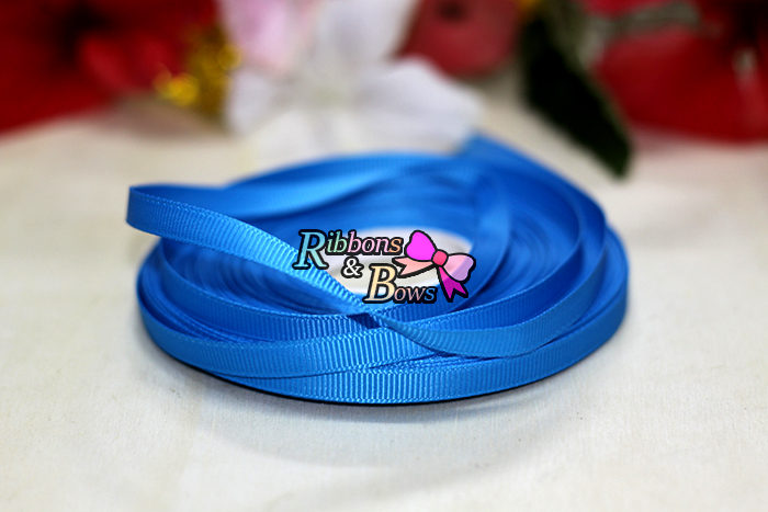 ริบบิ้นผ้าลูกฟูก สีฟ้า ( 327 aegean blue ) PC36x