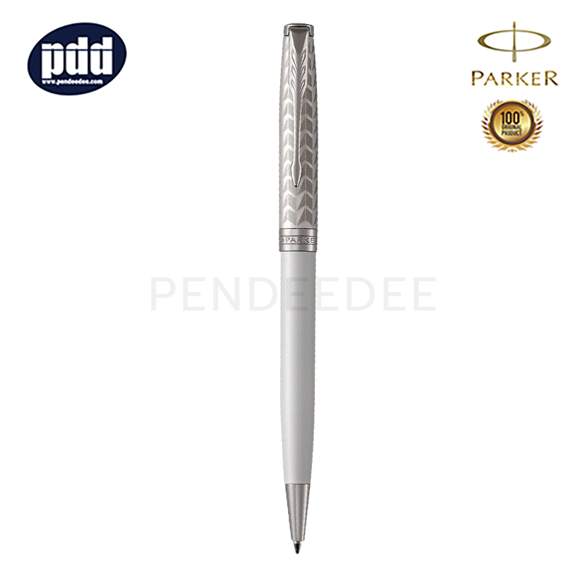 PARKER Sonnet Metal&Pearl CT Ballpoint Pen ปากกาลูกลื่น ป๊ากเกอร์ ซอนเนต เมทัล&เพิร์ล สีขาว คลิปเงิน