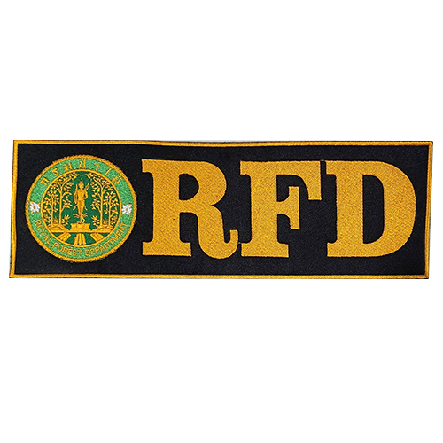 ป้าย"ตรากรมป่าไม้ใหม่"RFD/ตีนตุ๊กแก(11x3.5นิ้ว)