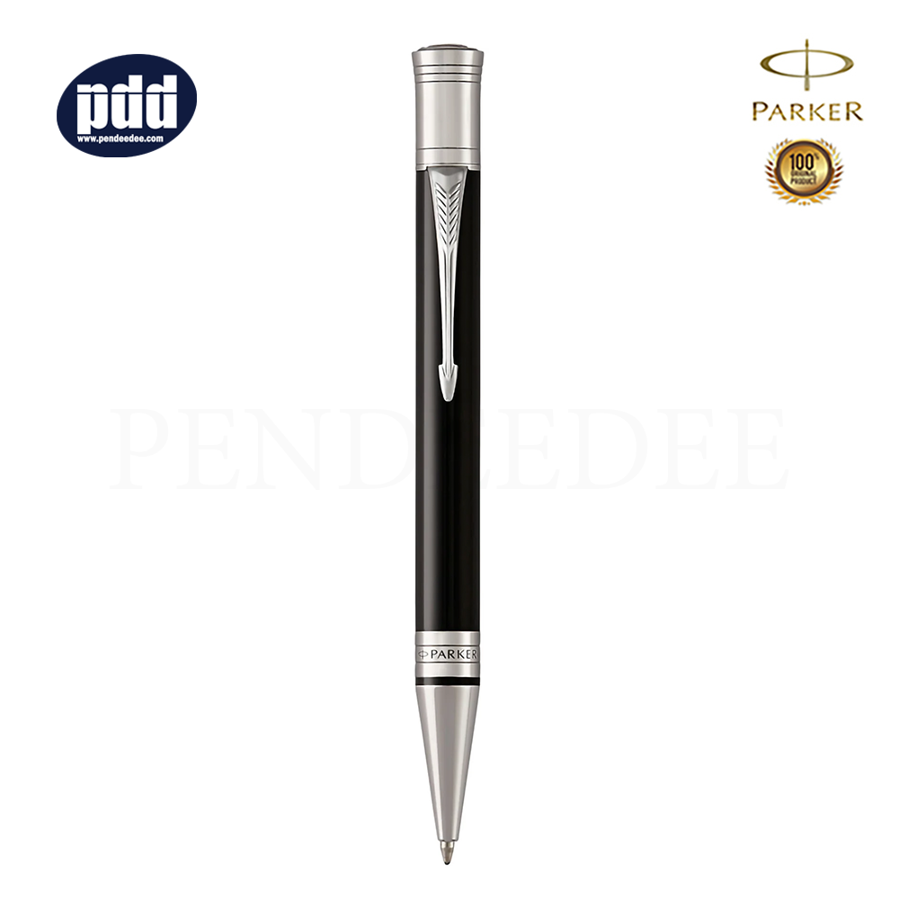 PARKER Duofold Classic Black CT Ballpoint Pen ปากกาลูกลื่น ป๊ากเกอร์ ดูโอโฟลด์ คลาสสิค สีดำ คลิปเงิน