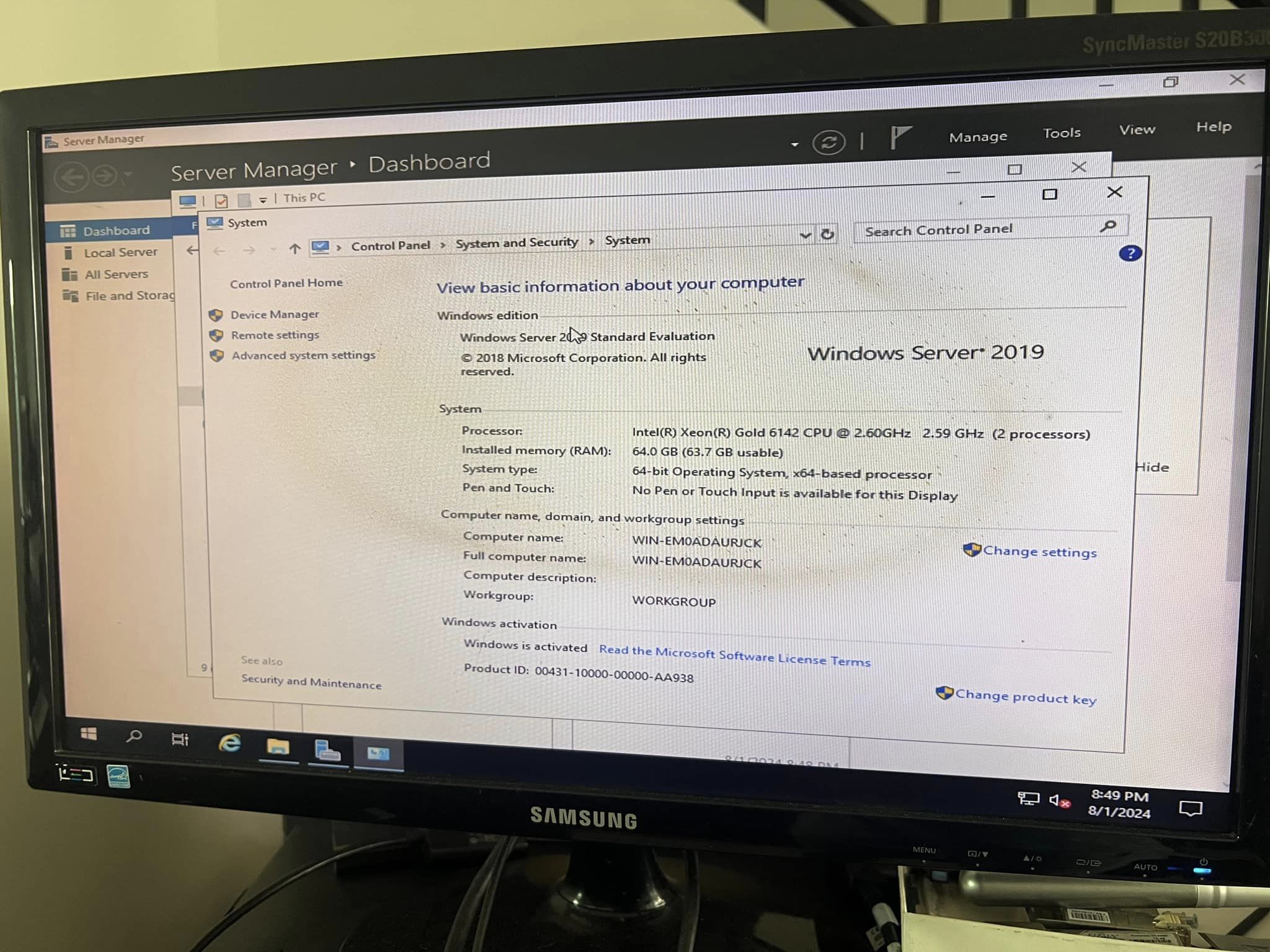 server hp dl380 gen10 2cpu ram 64gb 32cores ประกัน 3 เดือน เซิร์ฟเวอร์เอชพีมือสองพร้อมใช้งาน