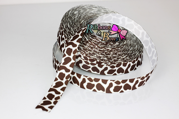 ริบบิ้นผ้าพิมพ์ลาย เสือ กว้าง 22 mm #AN24