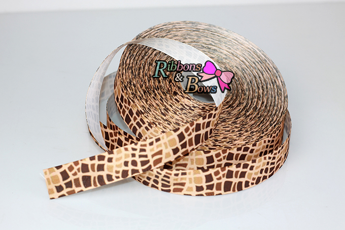 ริบบิ้นผ้าพิมพ์ลาย เสือ กว้าง 22 mm #AN24