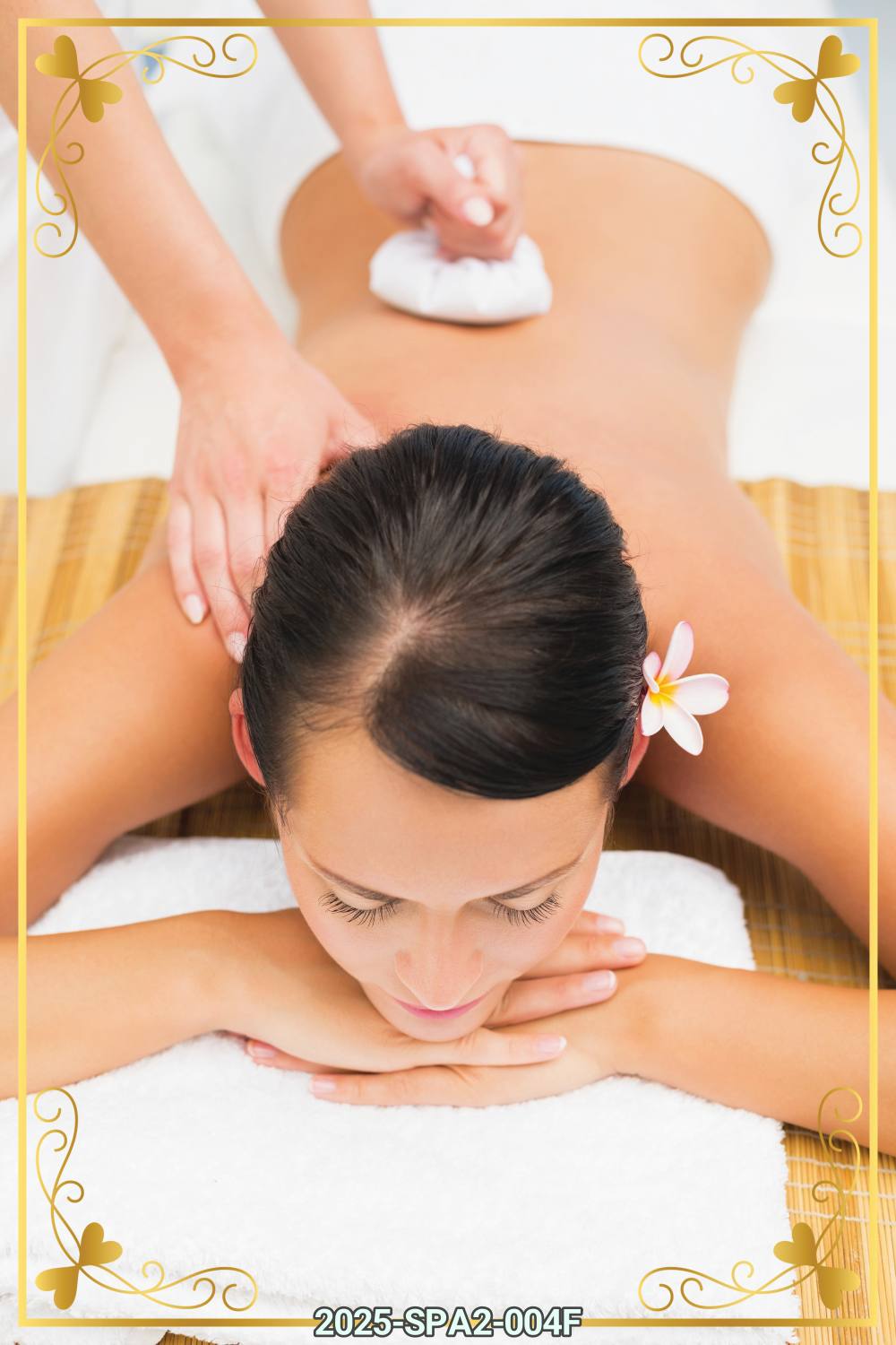 สติ๊กเกอร์ภาพคนนวด พร้อมลายกรอบในตัว (ภาพแนวตั้ง) ST-2025-SPA2F(80x120cm)