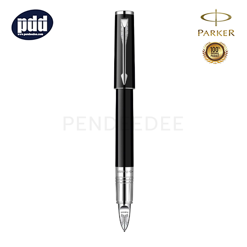 ปากกาสลักชื่อ PARKER 5TH ปากกาป๊ากเกอร์ ฟิฟท์ อินจินิวอิตี้ สลิม คลาสสิค สีดำ คลิปเงิน PARKER 5TH Ingenuity Slim Classic Black Lacquer CT 5th Technology Mode Pen