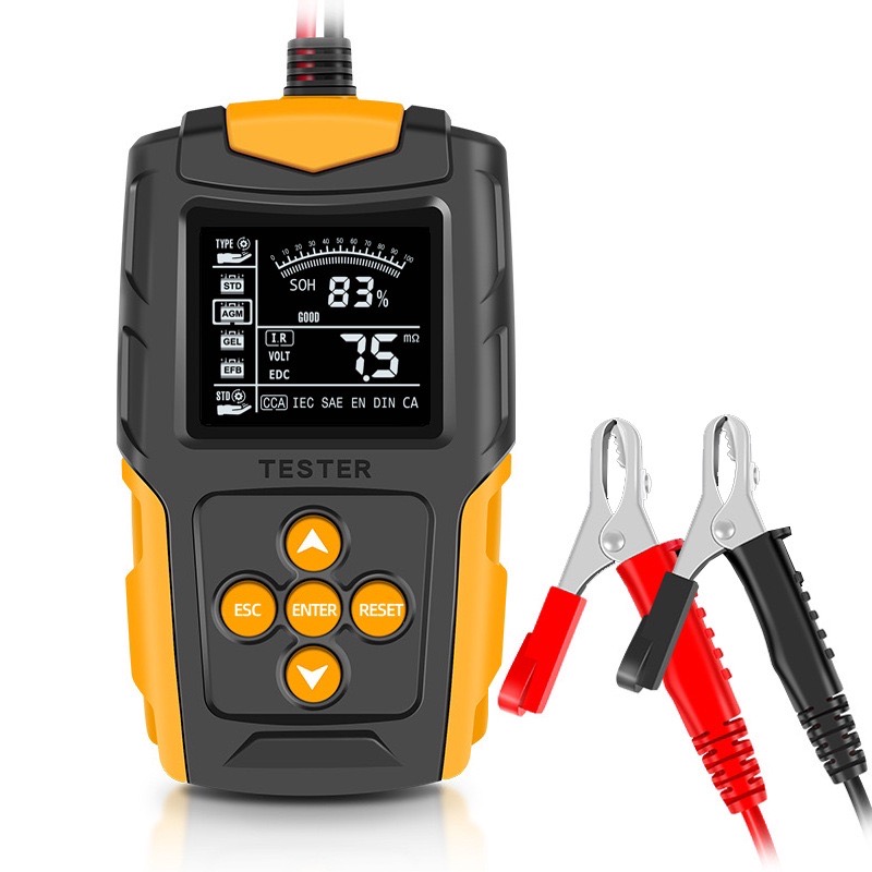 FOXSUR FBT200 12V 24V เครื่องวิเคราะห์และทดสอบแบตเตอรี่ วัดค่า CA CCA