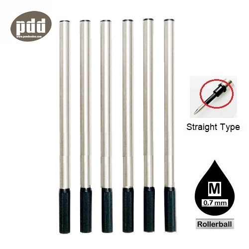 6 ชิ้น PDD ไส้ปากกา โรลเลอร์บอล แบบตรง หมึกดำ – PDD ROLLERBALL REFILL STRAIGHT TYPE BLACK INK