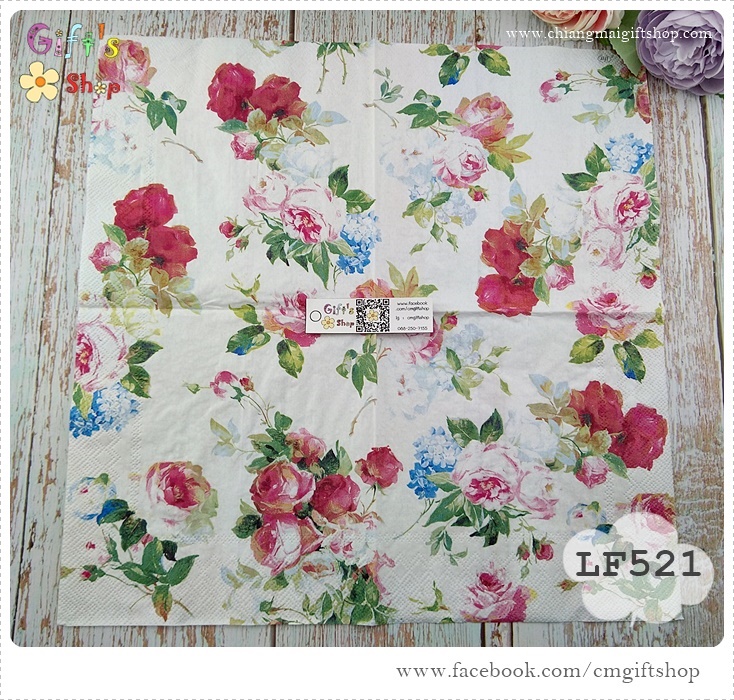 กระดาษแนปกิ้น, ลายดอกกุหลาบ, ลายดอกกุหลาบสีแดง, ลายดอกกุหลาบสีชมพู, ดอกกุหลาบสีขาว, ลายดอกไม้เล็ก ๆ, ลายเต็มผืน, Scarlett white พื้นหลังสีขาว