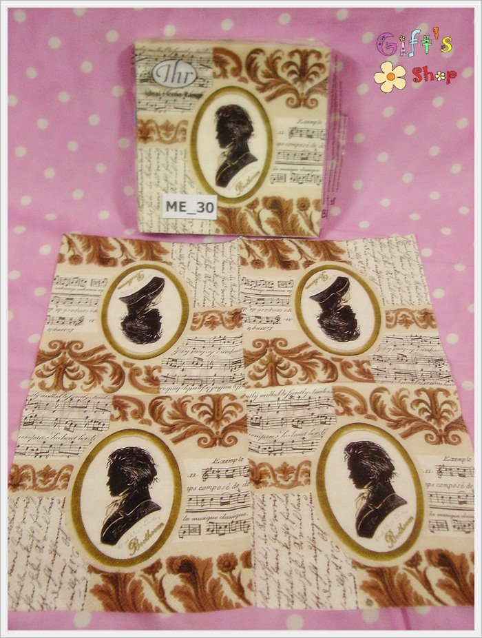 กระดาษแนปกิ้น ลายคนผู้ชาย โน๊ตดนตรี