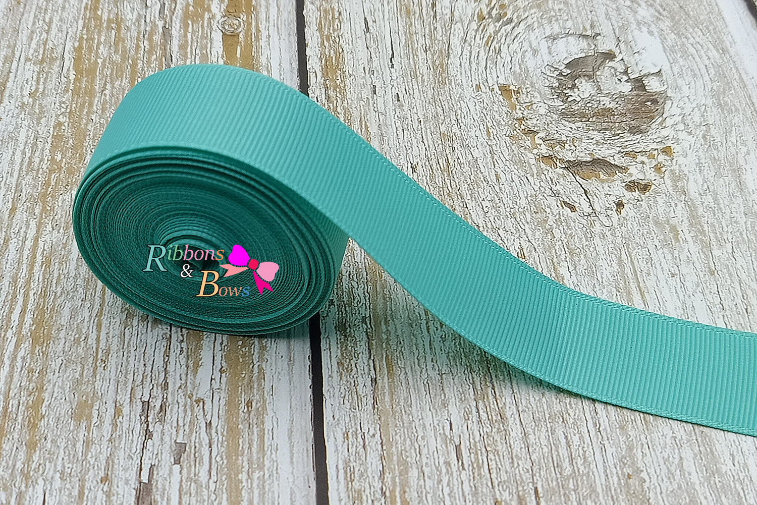 ริบบิ้นผ้าลูกฟูก สีเขียว ( 323 tropic ) #PC13