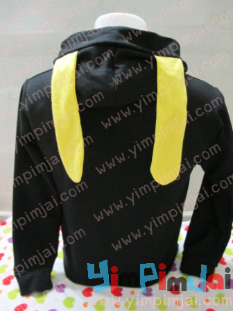เสื้อกันหนาว hood หูกระต่ายสีเหลือง สกรีนแฟนคลับ EXO + B.A.P ลายออกแบบโดยลูกค้าค่ะ