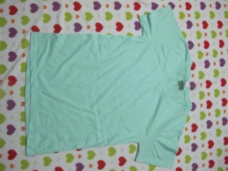 เสื้อยืดเปล่าสีเขียวอมฟ้าอ่อน