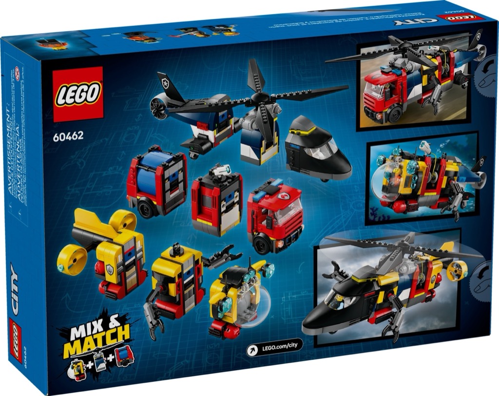 เลโก้ LEGO City 60462 Helicopter, Fire Truck & Submarine Remix