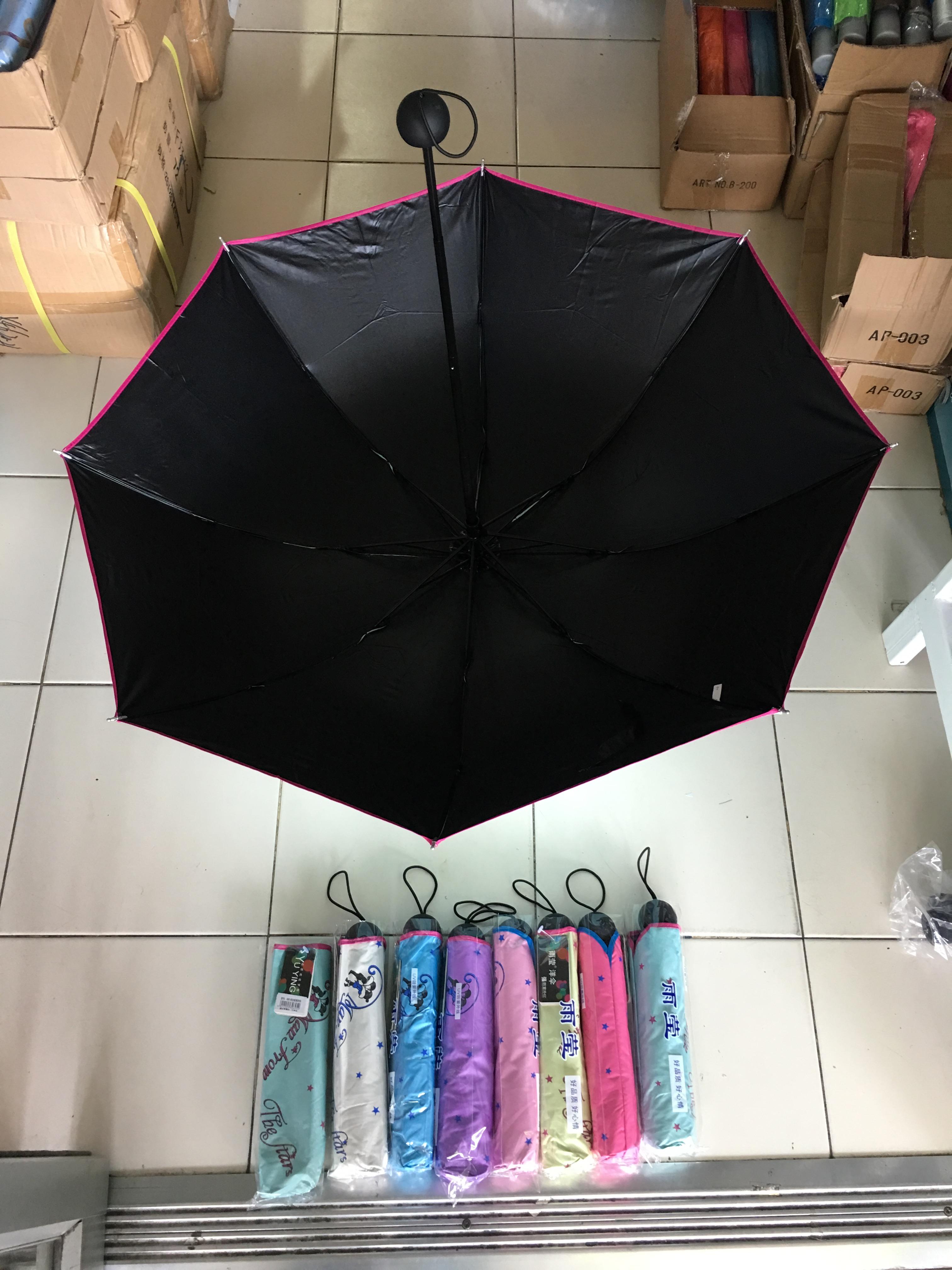 ร่มโค้งแฟชั่นยูวีสีดำรหัส695