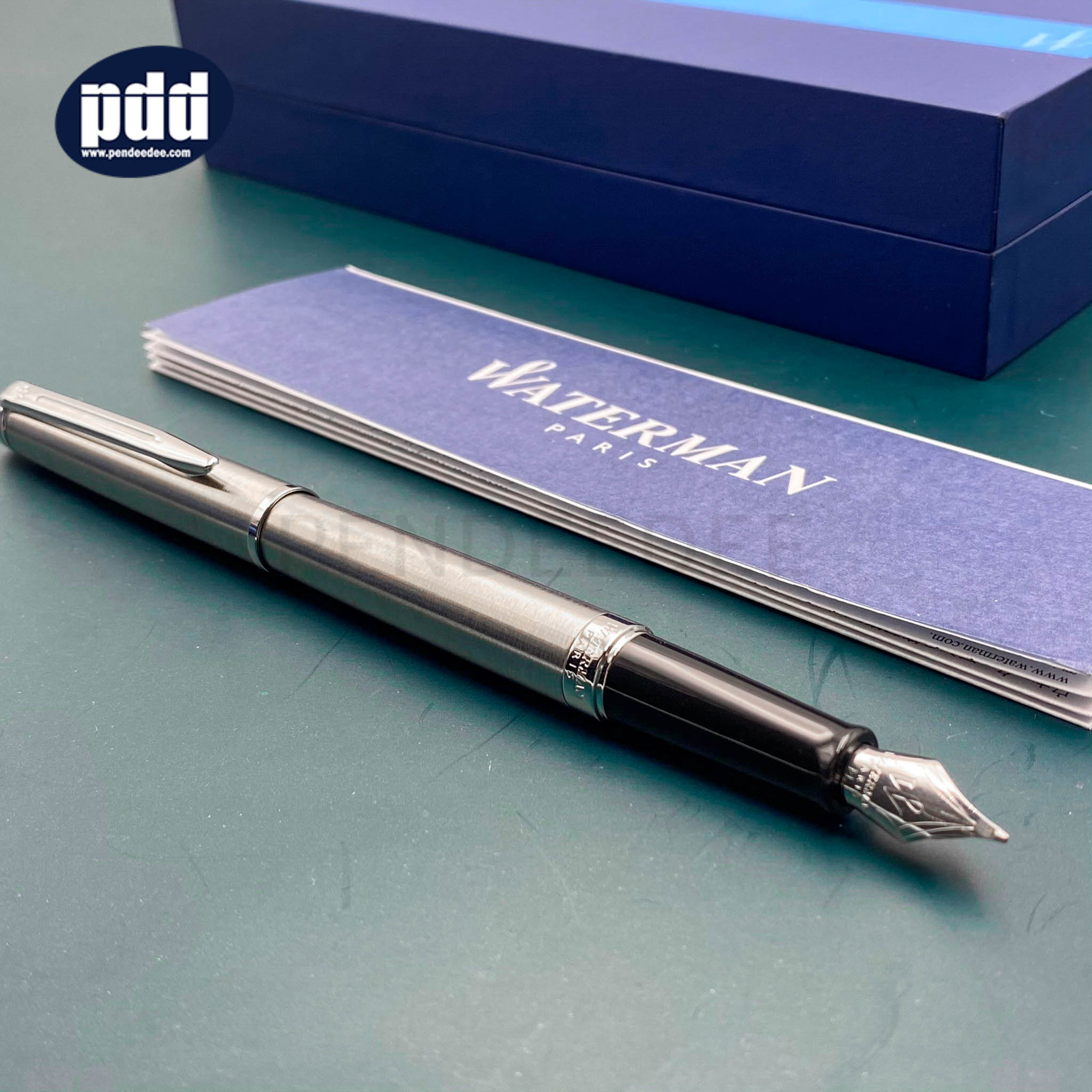 WATERMAN ปากกาหมึกซึม วอเตอร์แมน เฮมีสเฟีย WATERMAN Hemisphere Stainless steel Silver Trim Fountain Pen