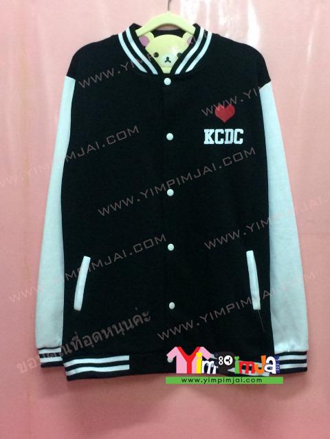 เสื้อกันหนาว เบสบอล สีดำ แขนยาวขาว ลายตามสั่ง เสื้อห้อง เสื้อรุ่น KCDC YOSSA