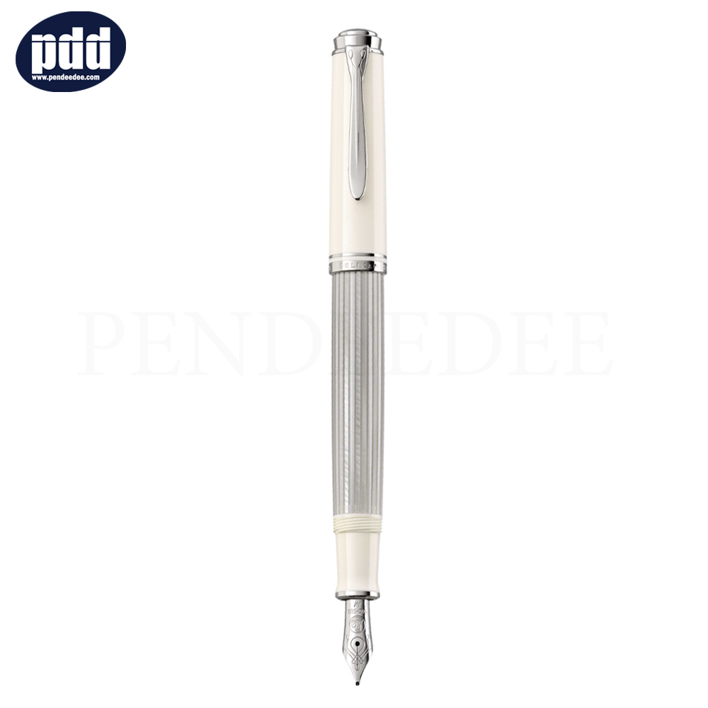 PELIKAN ปากกาหมึกซึม พีลีแกน เอ็ม405 PELIKAN M405 SILVER-WHITE F Nib Fountain Pen