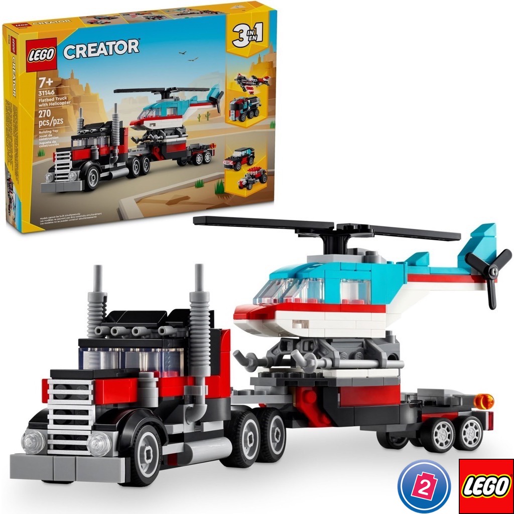 เลโก้ LEGO Creator 31146 Flatbed Truck with Helicopter