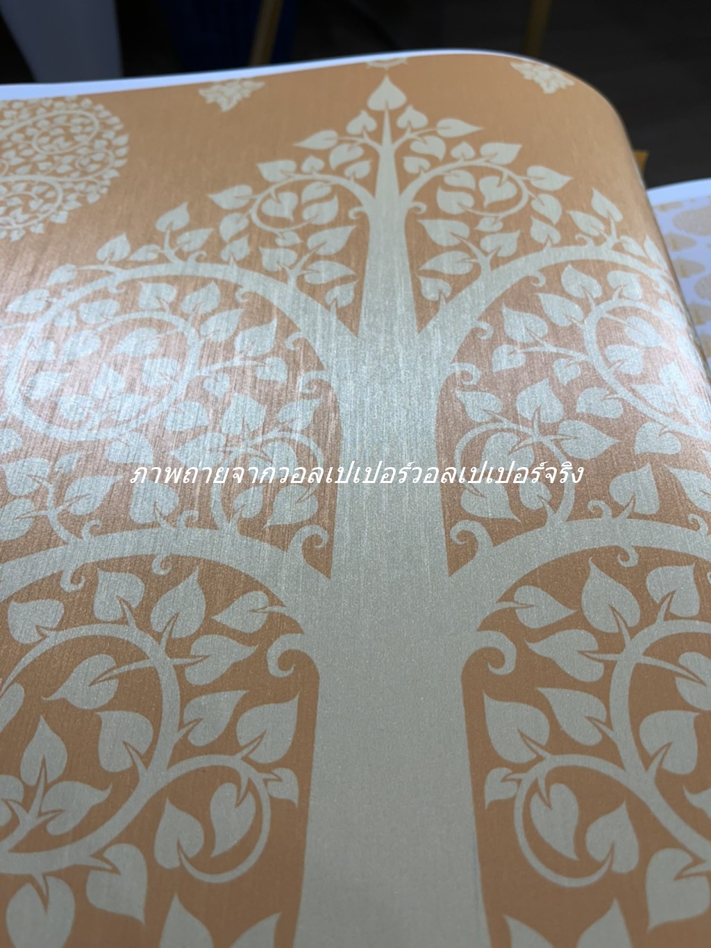 วอลเปเปอร์ลายไทย ลายต้นโพธิ์ เหลือง - ทอง JPS305