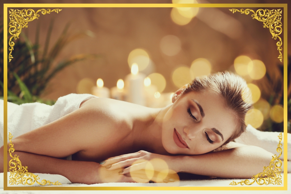 ชุดสติ๊กเกอร์ภาพนวด ตกแต่งด้วยกรอบลายไทย สำหรับตกแต่งร้านนวดไทย สปาไทย (มีให้เลือก 12 ภาพ) ST-SPA1(60x40cm)