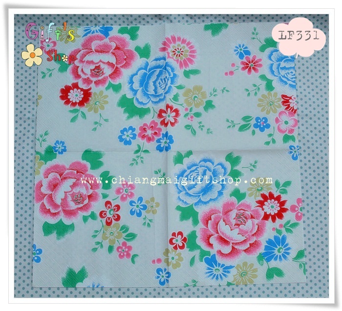 กระดาษแนปกิ้นยุโรป, ลายดอกไม้, ลายดอกกุหลาบสีแดง, ลายดอกไม้สีฟ้า, ลายดอกไม้โบราณ, พื้นหลังสีขาว, ลายของ Cath Kidston, พื้นหลังสีขาว, พื้นหลังสีอ่อน