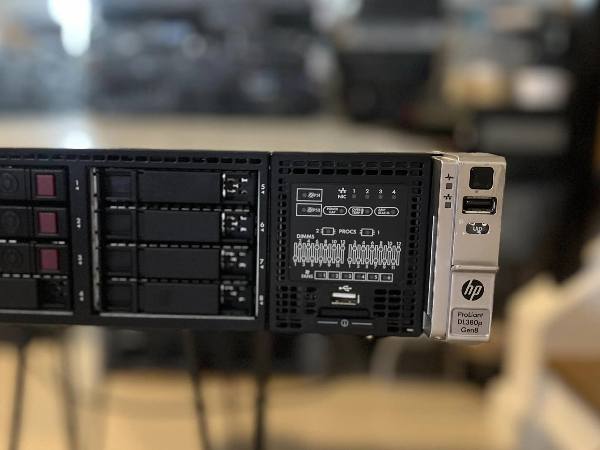 hp dl380p g8 2cpu 32gb server 16cores เซิร์ฟเวอร์เอชพีมือสองพร้อม