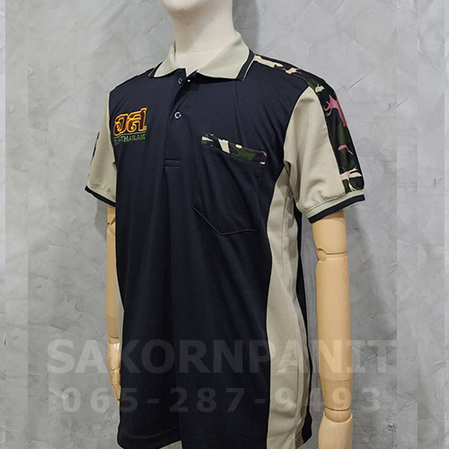 โปโลดำ ข้างเขียวอนุรักษ์-แขนลาย/อุทยานฯ (ผ้ากีฬา)