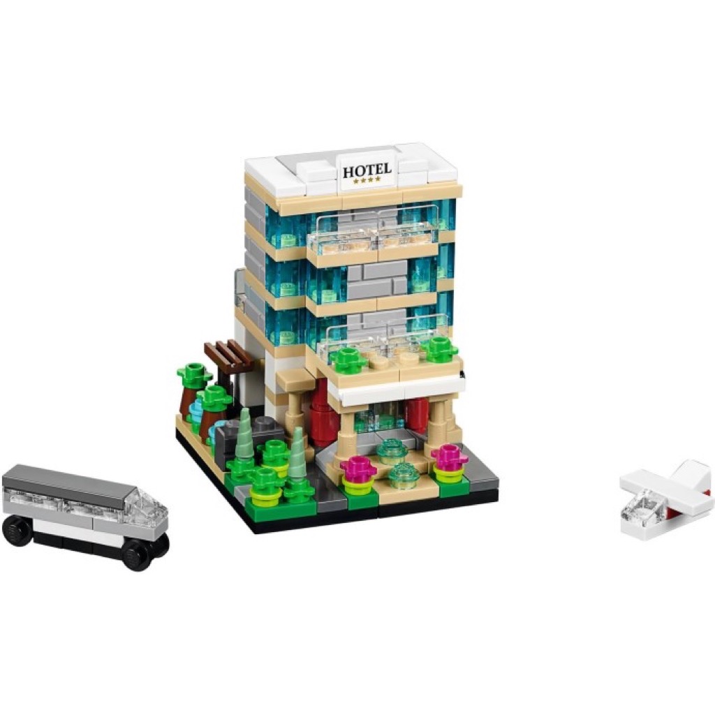 เลโก้ LEGO 40141 Bricktober Hotel + 40142 Train Station + 40143 Bakery + 40144 Toys'R' Us Store