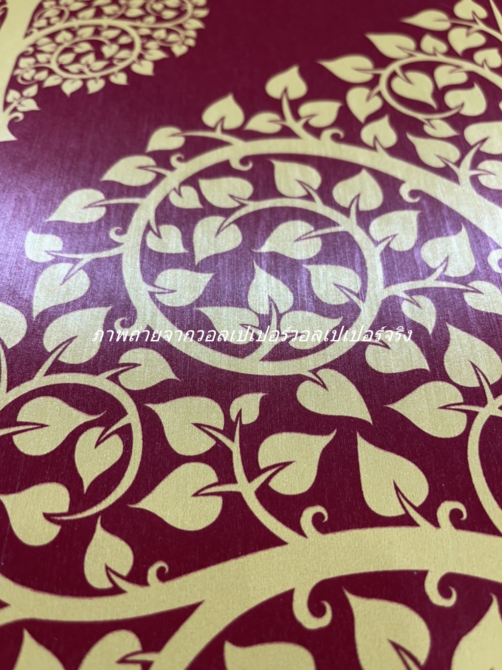 วอลเปเปอร์ลายไทย ลายต้นโพธิ์ แดง - ทอง JPS301