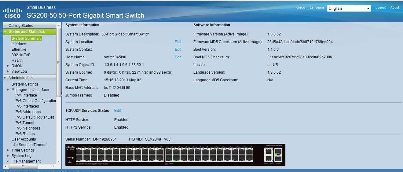 Cisco SG200 Gigabit 50 port สวิทซิสโก้มือสองพร้อมใช้งาน