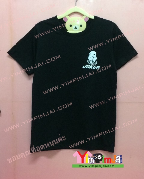 เสื้อยืด สีดำ แขนสั้น สกรีนตามสั่ง Joker Why so serious Nuntinee As