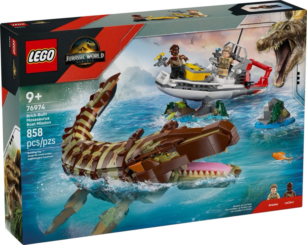 เลโก้ LEGO Jurassic World 76974 Brick-Built Mosasaurus Boat Mission