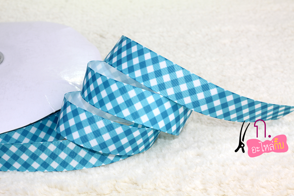 ริบบิ้นผ้าพิมพ์ลายสีสดใส กว้าง 22 mm #BB18