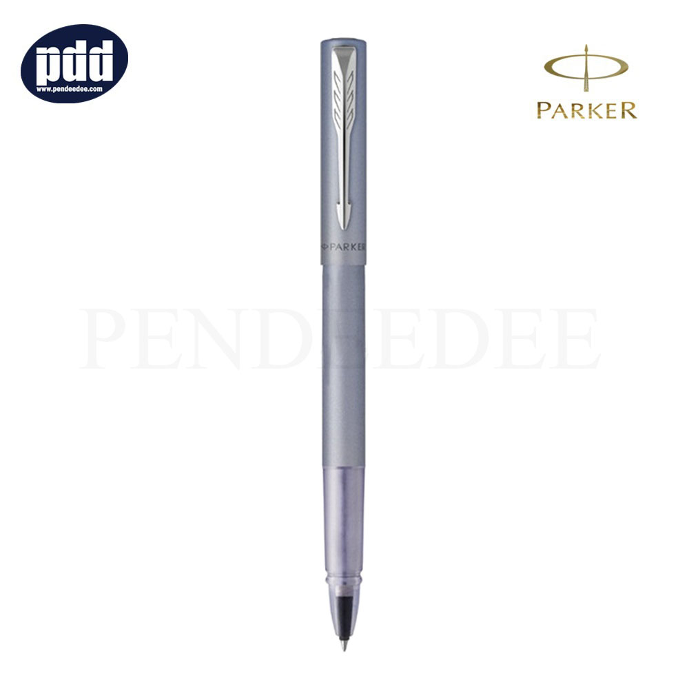PARKER Vector XL Silver Blue Rollerball Pen ปากกาโรลเลอร์บอล ป๊ากเกอร์ เว็กเตอร์ เอ็กซ์แอล ซิลเวอร์บลู คลิปเงิน