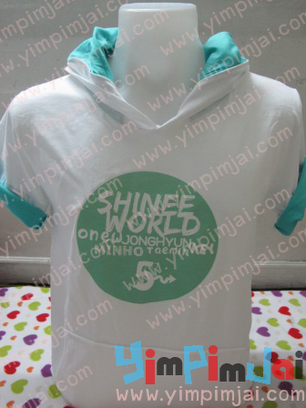 hoodies พับแขนเขียวมิ้นท์ shinee world