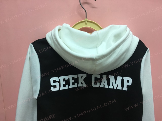 เสื้อแจ็คเก็ตเบสบอลแบบมีฮู้ด ติดกระดุม