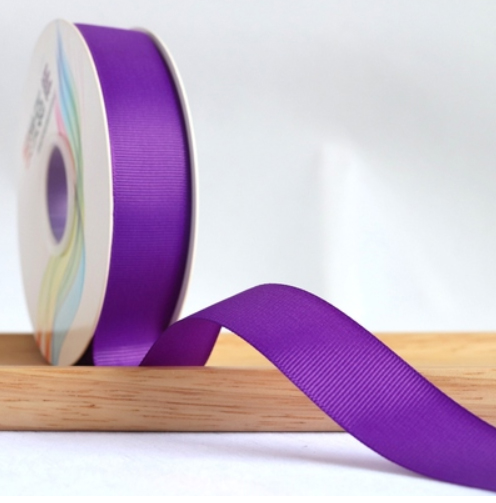 ริบบิ้นผ้าลูกฟูสีม่วงเข้ม (Purple) #GX015