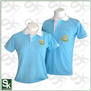 โปโล สีฟ้าอ่อน-ปกขาว /กระทรวงทรัพย์ฯ**