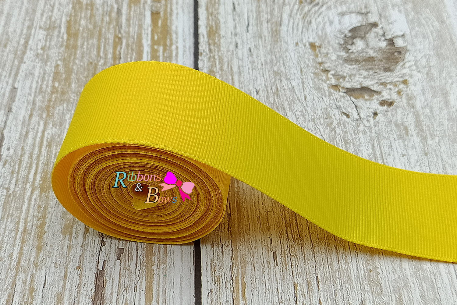 ริบบิ้นผ้าลูกฟูก สีเหลือง (650 Maize) #PC29