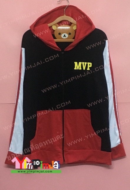 เสื้อฮู้ดคอตตอนเย็บแถบแขน