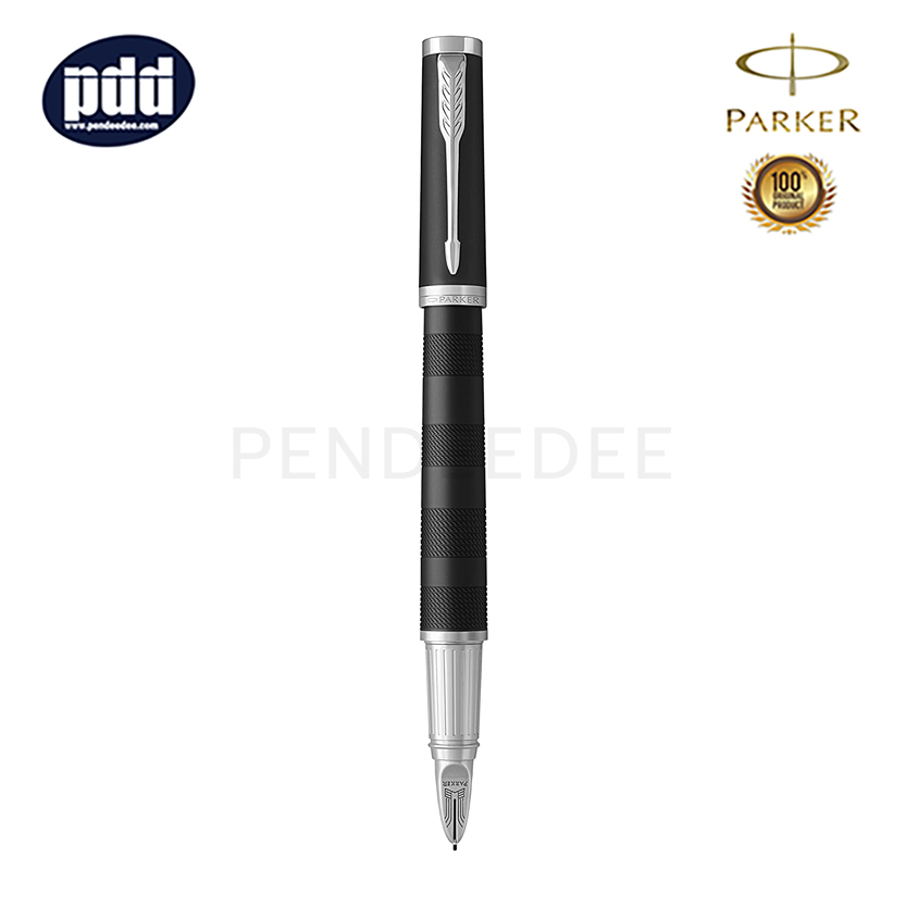 PARKER 5TH Ingenuity Large Rubber Black CT 5th Technology Mode Pen ปากกาป๊ากเกอร์ ฟิฟท์ อินจินิวอิตี้ ลาร์จ รับเบอร์ สีดำ คลิปเงิน