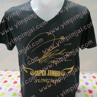 เสื้อยืดสกรีนสีทอง super junior