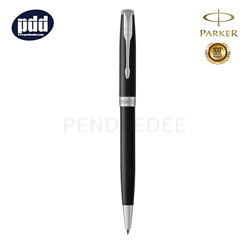 ปากกาสลักชื่อ PARKER ปากกาลูกลื่น ป๊ากเกอร์ ซอนเนต สีดำเงา คลิปเงิน PARKER Sonnet Lacquer Black CT Ballpoint Pen