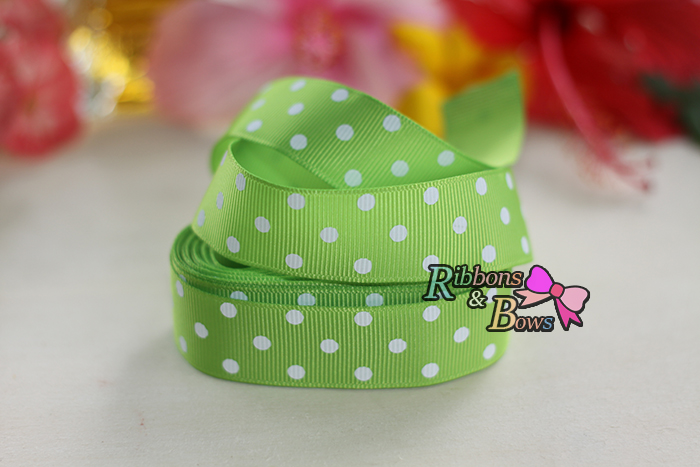ริบบิ้นผ้าพิมพ์ลายจุด กว้าง 22 mm #PD066