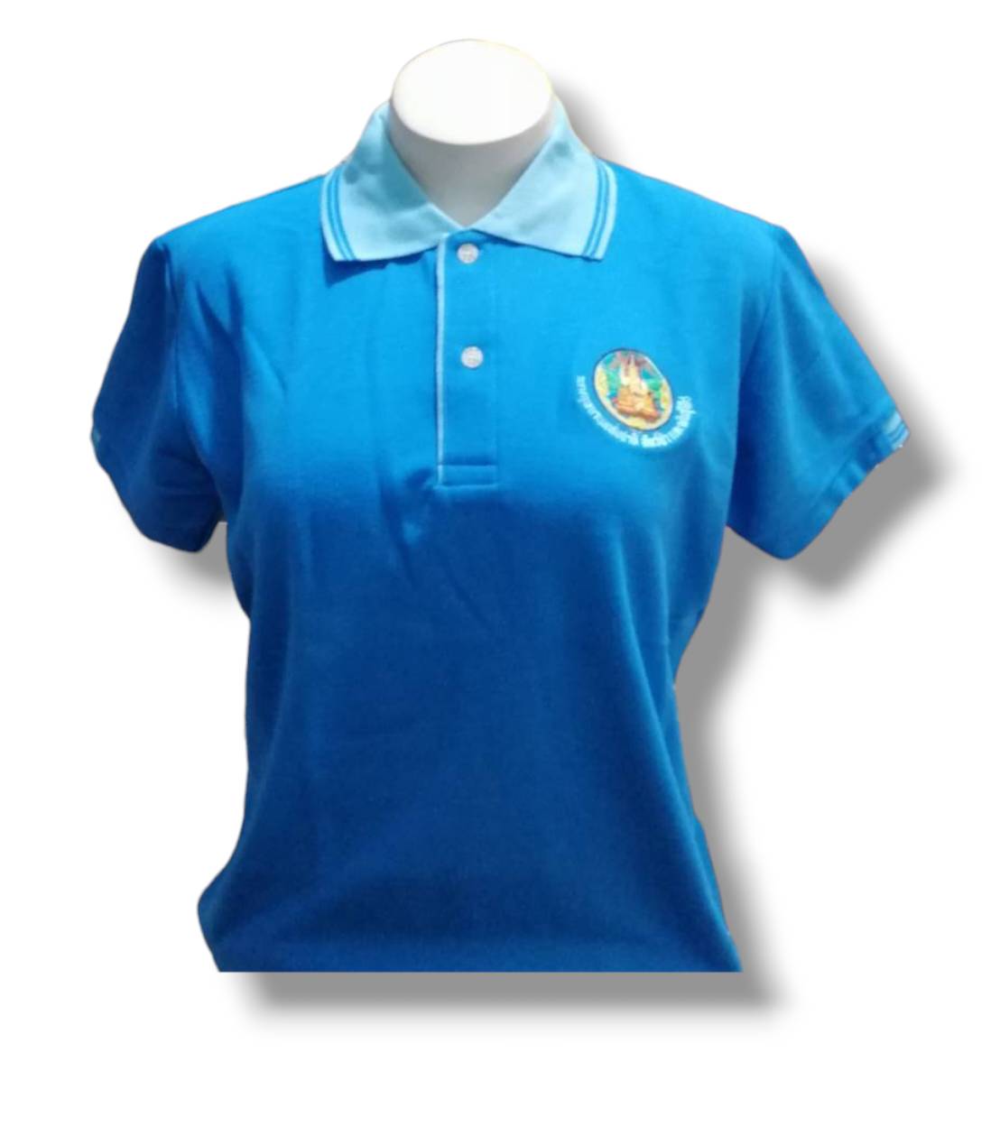 เสื้อโปโล สีฟ้าน้ำทะเล ปกฟ้าอ่อน ตรากรมอุทยานฯ**