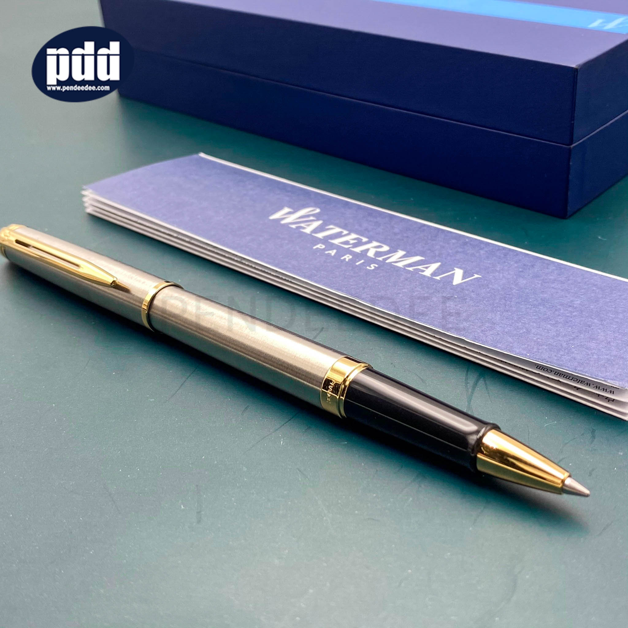 WATERMAN ปากกาโรลเลอร์บอล วอเตอร์แมน เฮมีสเฟีย WATERMAN Hemisphere Stainless steel Gold Trim Rollerball Pen