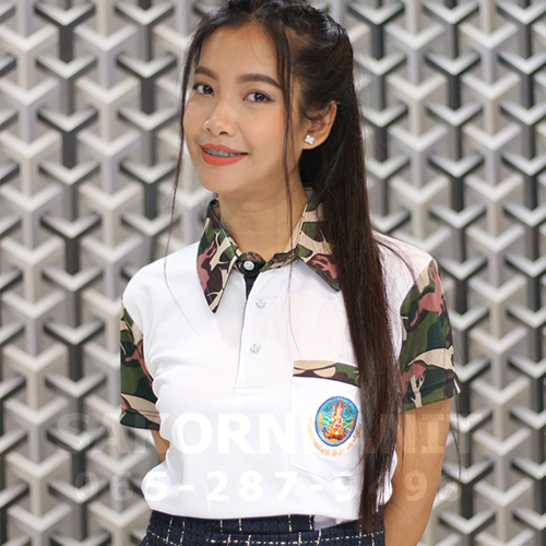 โปโล"ผ้ากีฬา รุ่นใหม่" สีขาว ปกลายพราง/อุทยาน*